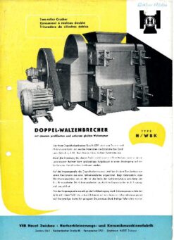 Doppel-Walzenbrecher mit oberem profilierten und unterem glatten Walzenpaar