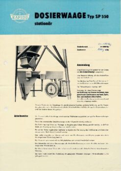 Dosierwaage Typ SP 550 stationär
