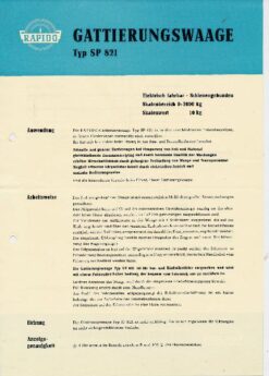 Gattierungswaage Typ SP 821
