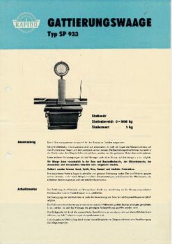 Gattierungswaage Typ SP 933