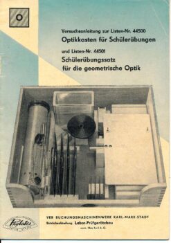 Optikkasten für Schülerübungen / Schülerübungssatz für die geometrische Optik