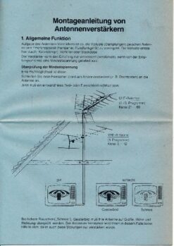 Montageanleitung von Antennenverstärkern