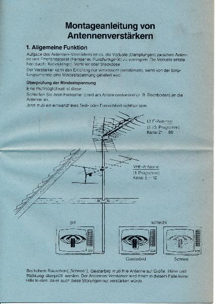 Montageanleitung von Antennenverstärkern