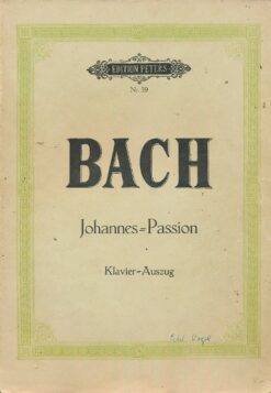 Bach - Johannes Passion, Notenbuch