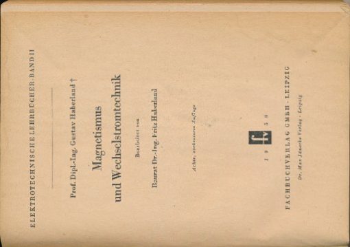 Magnetismus und Wechselstromtechnik
