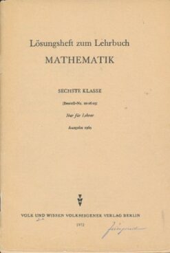 Lösungsheft zum Lehrbuch Mathematik sechste Klasse