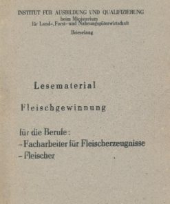 Lesematerial Fleischgewinnung   DDR-Broschüre