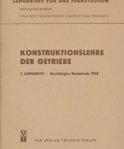 Konstruktionslehre der Getriebe   DDR-Lehrheft