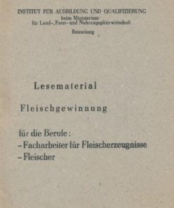 Lesematerial Fleischgewinnung   DDR-Broschüre