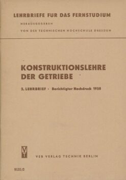 Konstruktionslehre der Getriebe   DDR-Lehrheft