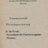 Lesematerial Fleischgewinnung   DDR-Broschüre