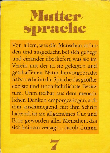 Muttersprache Klasse 7  DDR-Lehrbuch