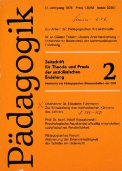 Pädagogik - für Theorie und Praxis der sozialistischen Erziehung, Heft 2