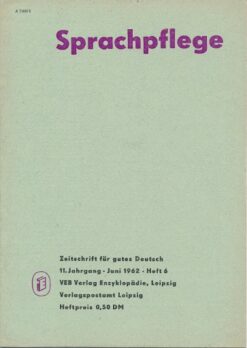 Sprachpflege  Heft 4, 5, 6 und 9/1962
