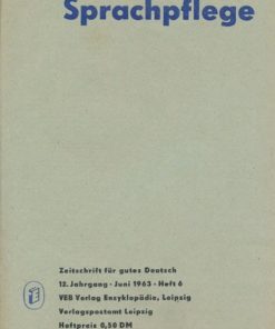 Sprachpflege Heft 6/1963