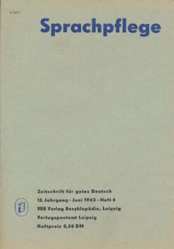 Sprachpflege Heft 6/1963