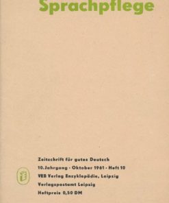 Sprachpflege Heft 9 und 10/1961