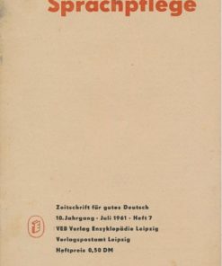 Sprachpflege Heft 7 Juli 1961