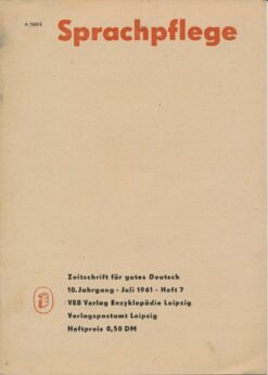 Sprachpflege Heft 7 Juli 1961