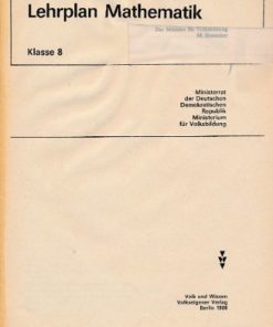 Lehrplan Mathematik Klasse 8  DDR-Lehrermaterial