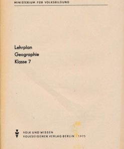 Lehrplan Geographie Klasse 7  DDR-Lehrermaterial