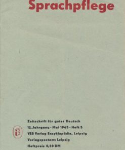 Sprachpflege Heft 5  1963