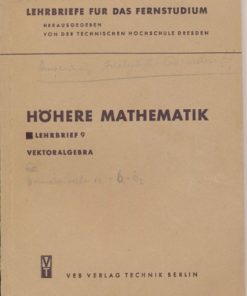 Höhere Mathematik Vektoralgebra  Lehrbrief 9  DDR-Buch
