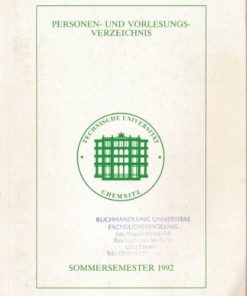 Personen- und Vorlesungsverzeichnis Sommersemester 1992 der Technischen Universität Chemnitz