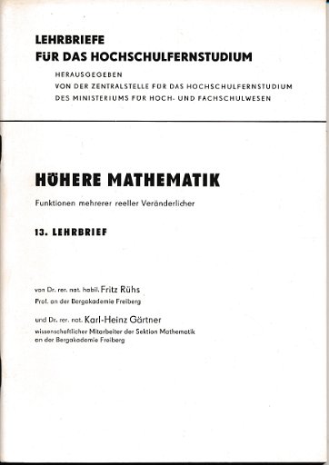 Höhere Mathematik 13. Lehrbrief DDR-Lehrmaterial