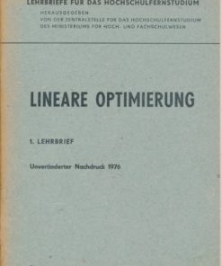 Lineare Optimierung  1. Lehrbrief  DDR-Lehrmaterial