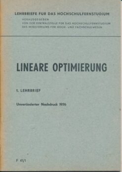 Lineare Optimierung  1. Lehrbrief  DDR-Lehrmaterial