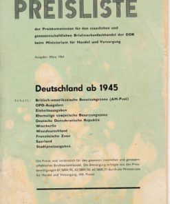 Deutschland ab 1945 – Preisliste der Preiskommission für den staatlichen und genossenschaftlichen Briefmarkenfachhandel der DDR