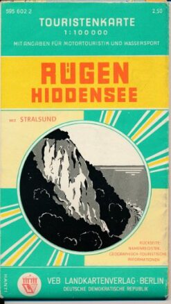 Touristenkarte Rügen Hiddensee mit Stralsund  DDR-Landkarte