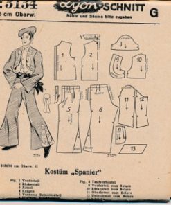 Lyon-Schnitt  E3134 Abplättmuster/Schnittmusterbogen für Kostüm „Spanier“