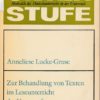 Zur Behandlung von Texten im Leseunterricht der Unterstufe – Methodik des Deutschunterrichts in der Unterstufe  DDR-Lehrermaterial