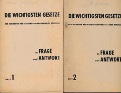 Die wichtigsten Gesetze der Regierung der Deutschen Demokratischen Republik in Frage und Antwort