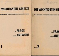 Die wichtigsten Gesetze der Regierung der Deutschen Demokratischen Republik in Frage und Antwort