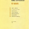 Bedienungsanleitung Kaffee- und Teeautomat K 120/5 Anleitung