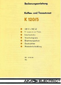 Bedienungsanleitung Kaffee- und Teeautomat K 120/5 Anleitung
