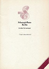 Schauspielhaus Berlin Konzertsaison 1988/89