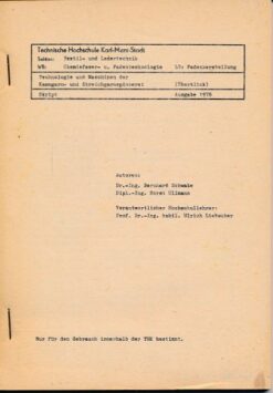 Technologie und Maschinen der Kammgarn- und Streichgarnspinnerei  DDR-Lehrmaterial