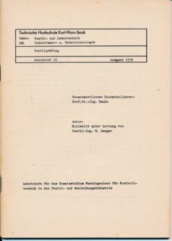 Textilprüfung 10.Lehrbrief  DDR-Lehrmaterial