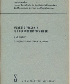 Werkstoffe und deren Prüfung 3.Lehrbrief  DDR-Lehrmaterial