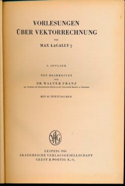 Vorlesungen über Vektorrechnung Reihe A Band 2  DDR-Buch