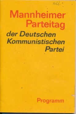 Mannheimer Parteitag der Deutschen Kommunistischen Partei – Programm  DDR-Heft