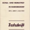 Festschrift vom Schul- und Heimatfest in Markersdorf 1954  DDR-Heft