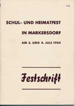 Festschrift vom Schul- und Heimatfest in Markersdorf 1954  DDR-Heft