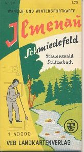 Wander- und Wintersportkarte Ilmenau, Schmiedefeld, Frauenwald, Stützerbach  DDR-Landkarte