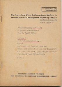 Preisanordnung Straßenbauarbeiten  DDR-Heft