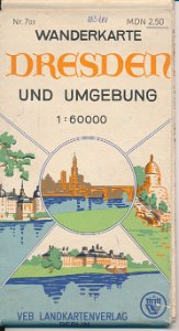 Wanderkarte Dresden und Umgebung  DDR-Karte